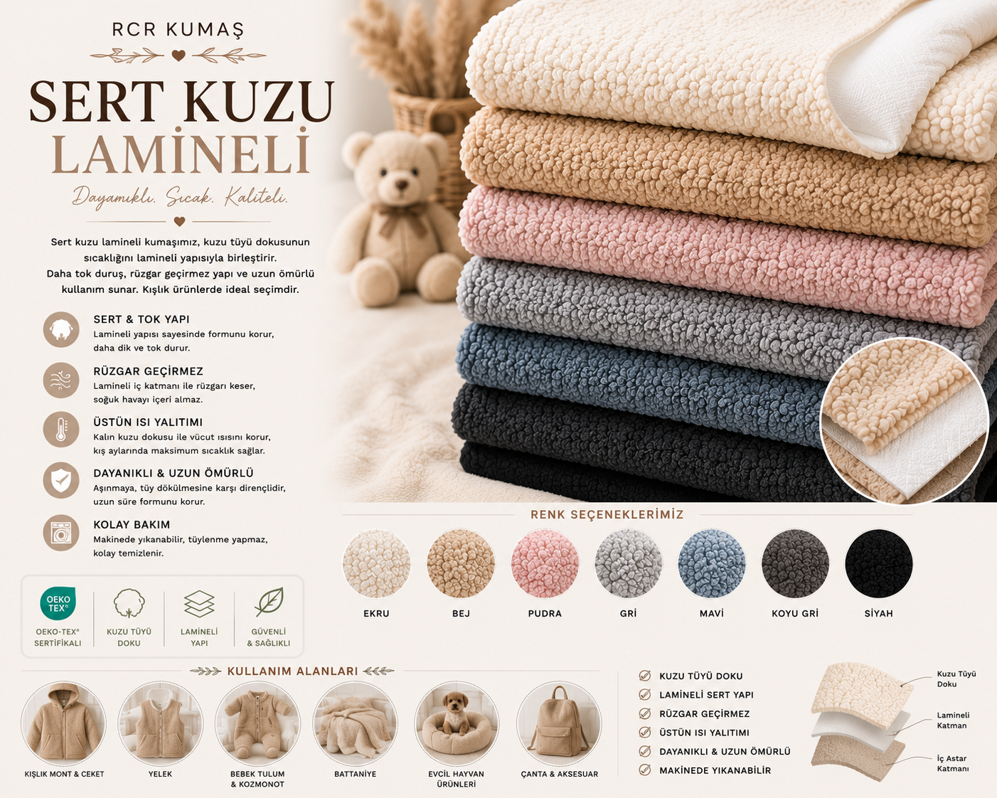 Sert kuzu lamineli