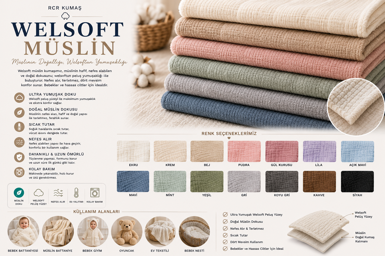 Welsoft müslin
